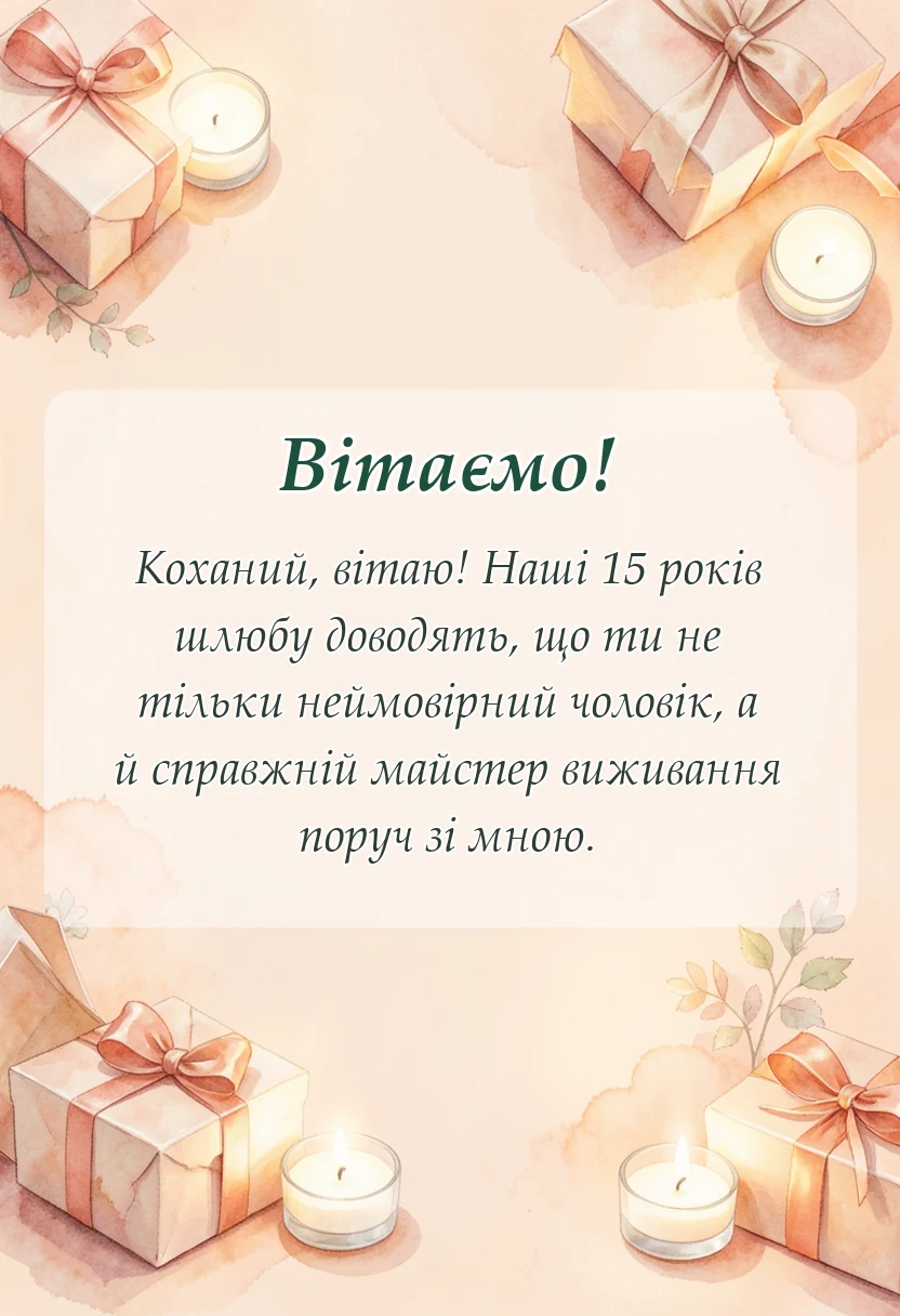 листівка з побажанням - картинки чоловіку на кришталеве весілля