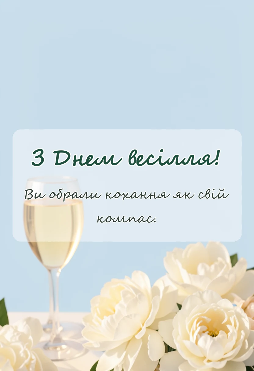 листівка з побажанням - привітання на весілля своїми словами