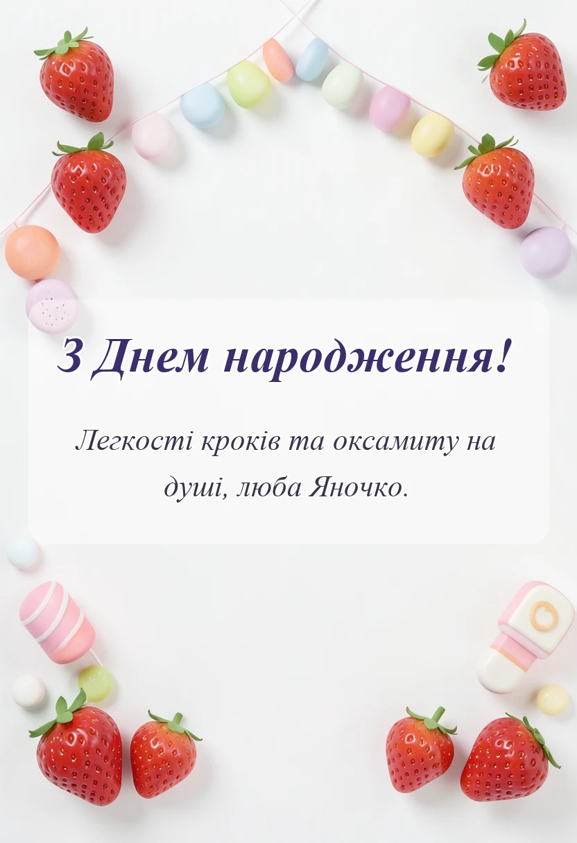 красива листівка: яночка з днем народження картинки