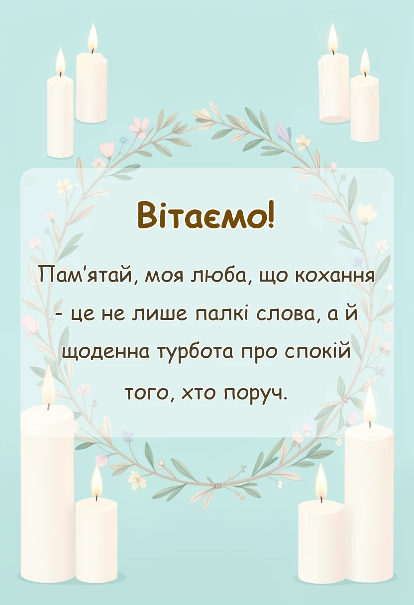 вітальна листівка - привітання з одруженням дочки своїми словами