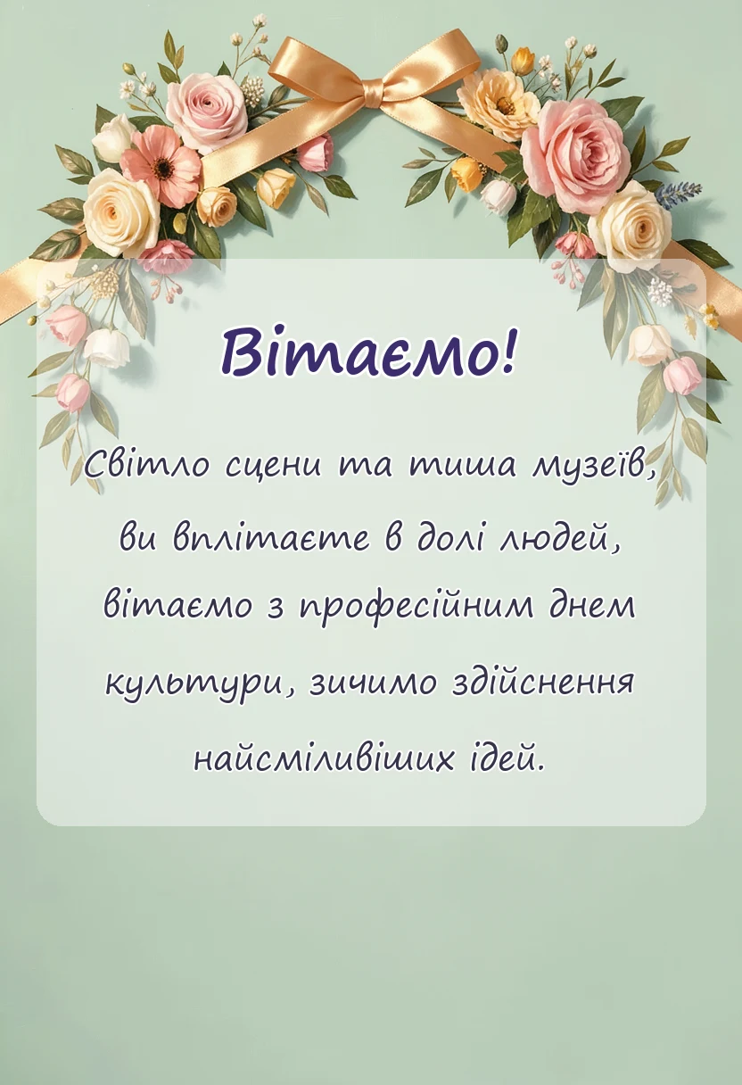листівка з побажанням - картинки працівникам культури