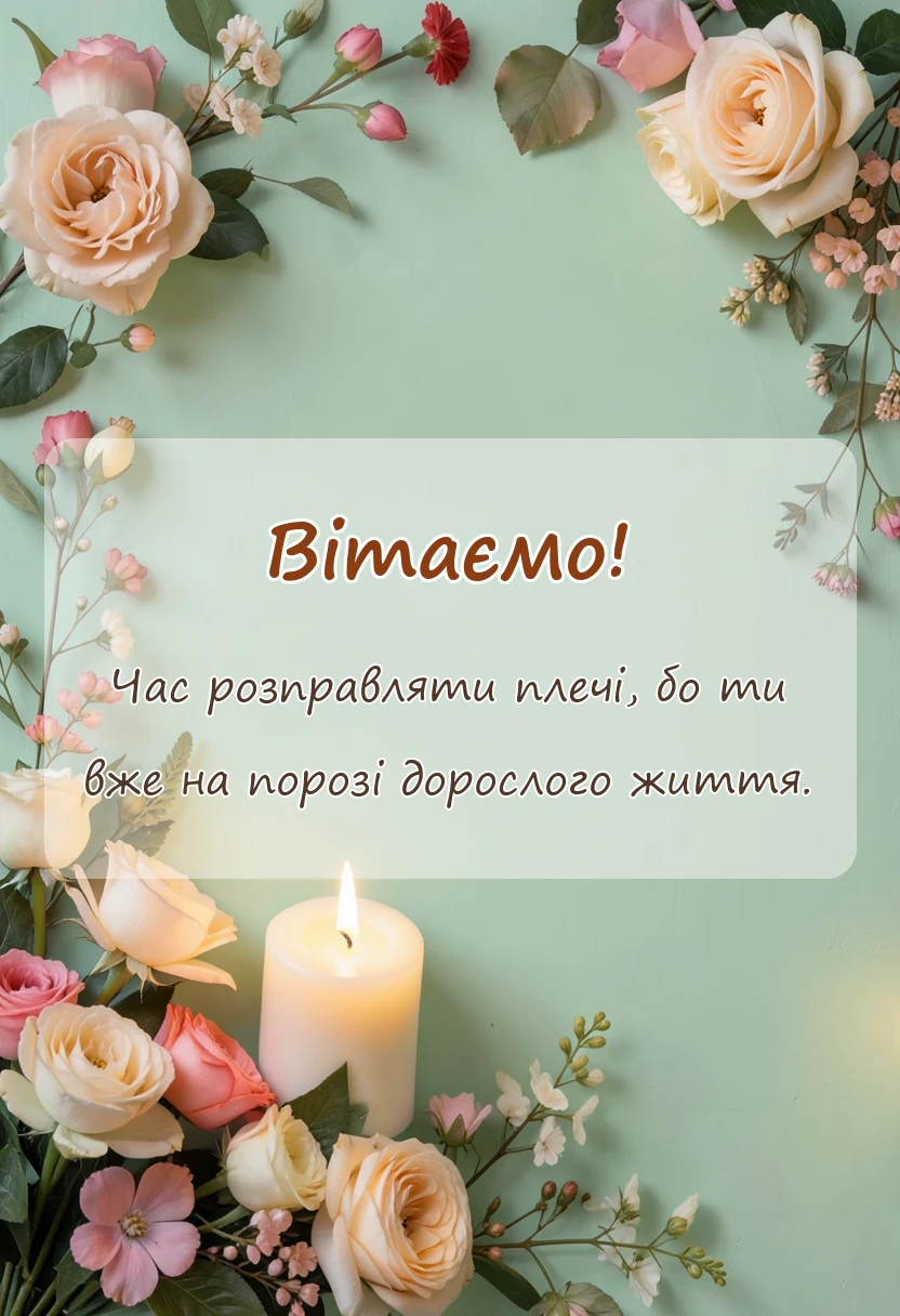унікальна листівка - привітання з 20-річчям чоловікові