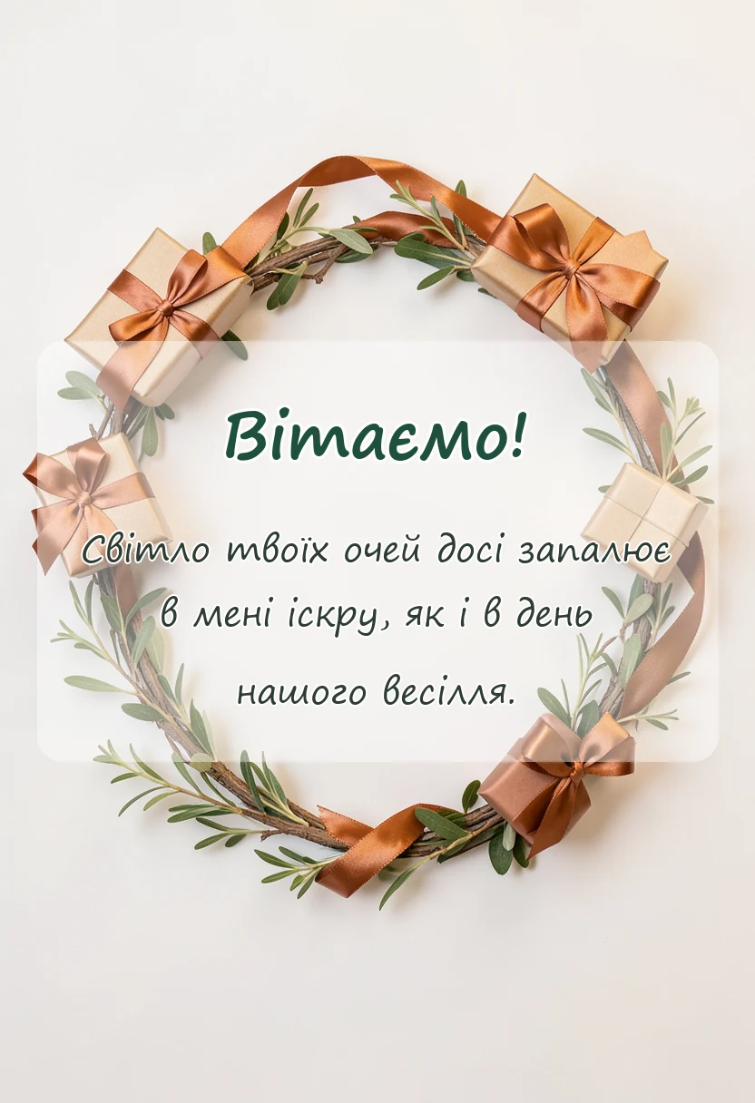 листівка з побажанням - привітання чоловіку на кришталеве весілля своїми словами