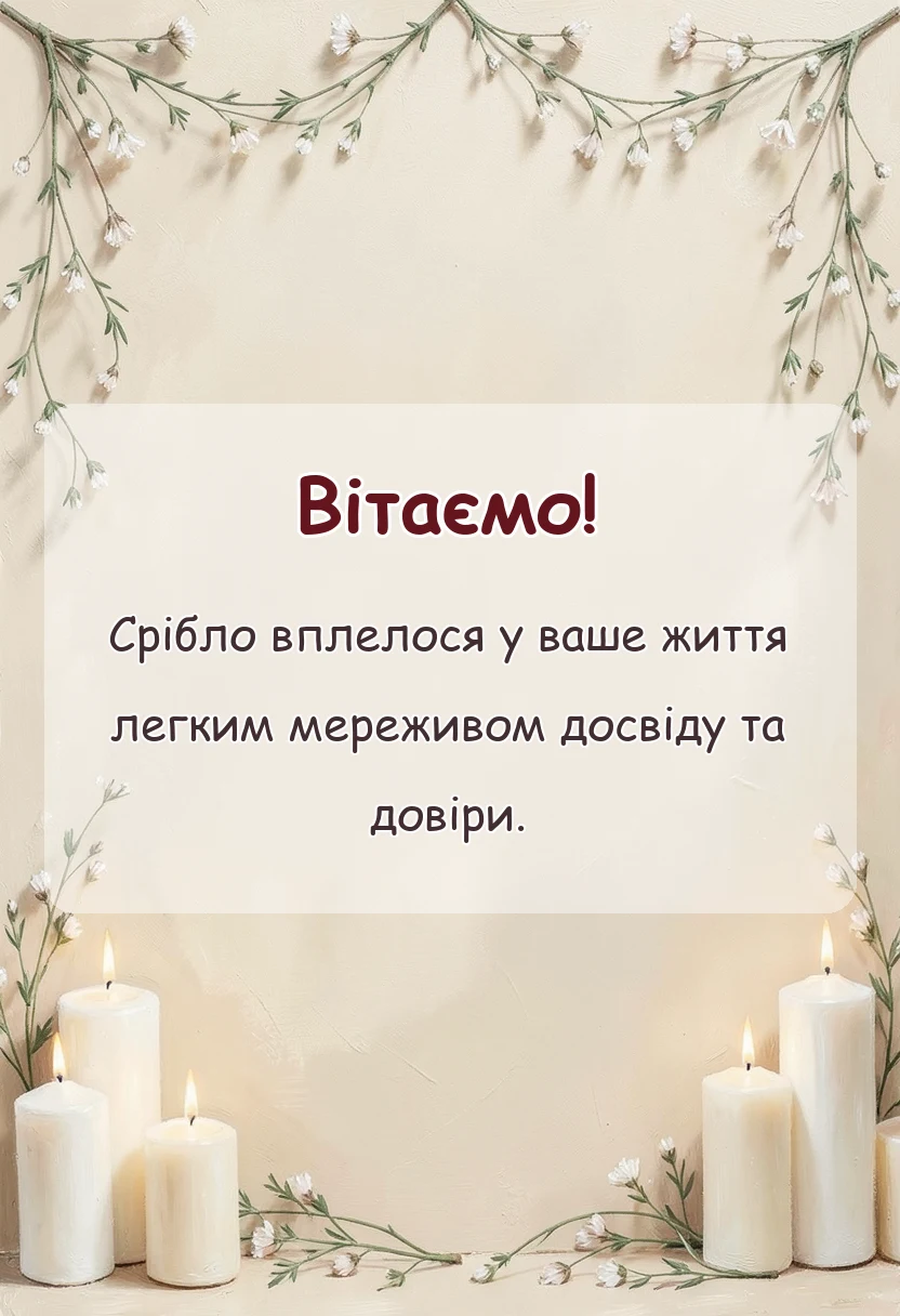 унікальна листівка - привітання ідеї подарунки срібне весілля 25 років