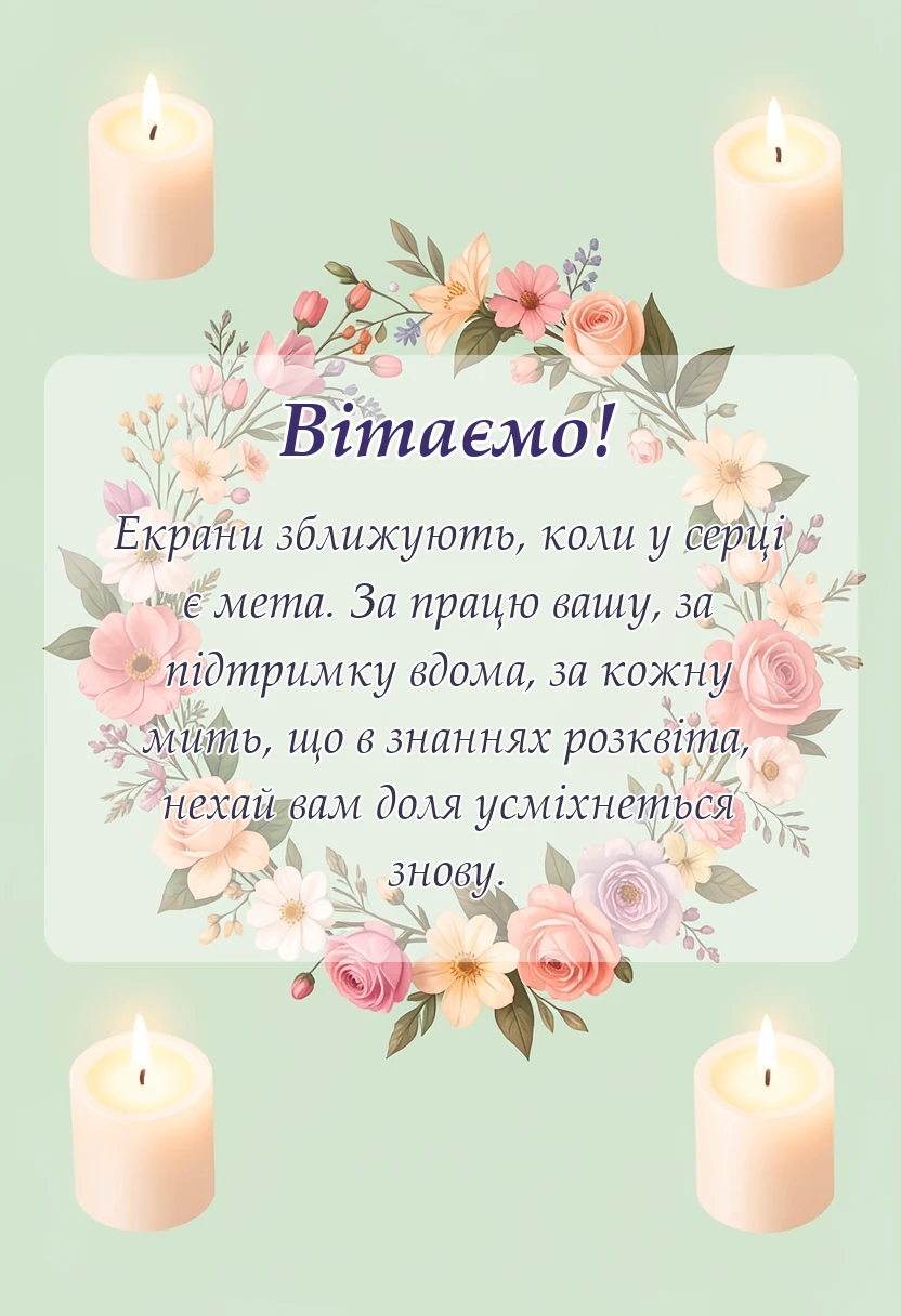 унікальна листівка - щира подяка батькам та учням за дистанційне навчання