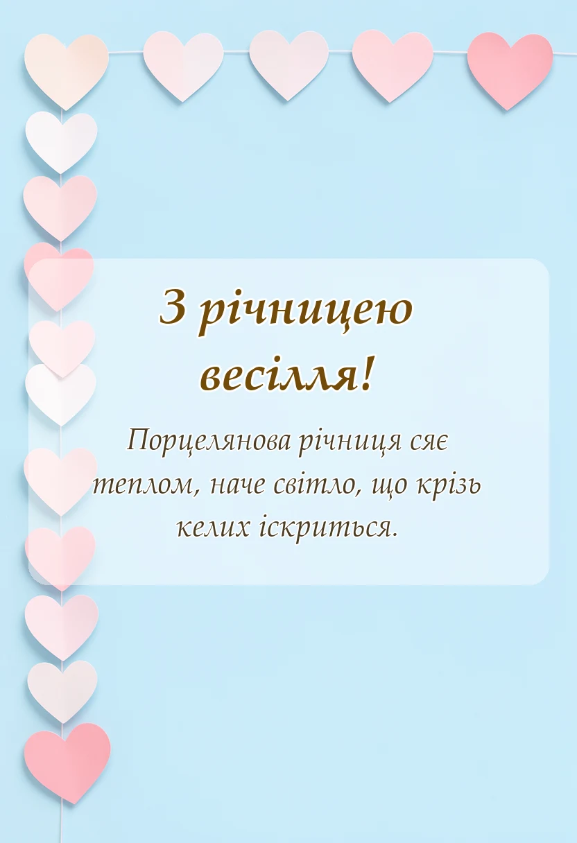 красива листівка: картинки з порцеляновою річницею весілля
