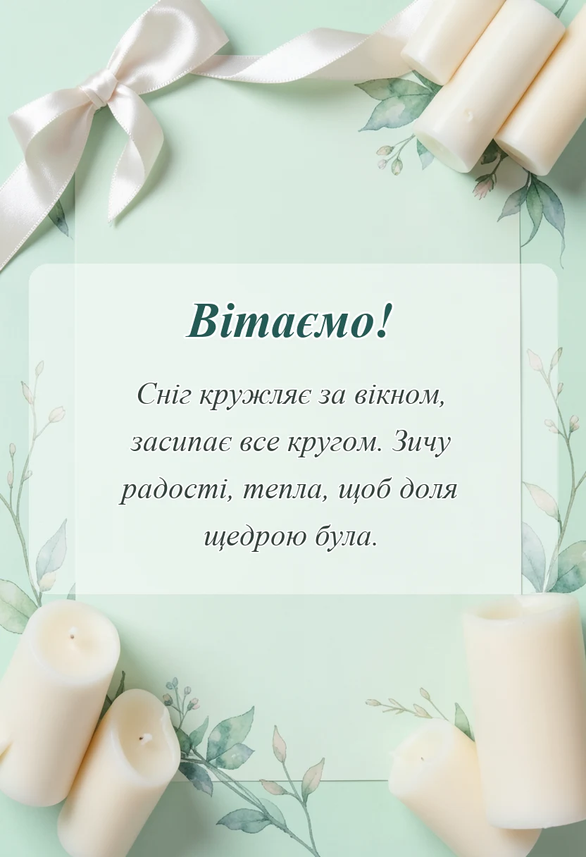 унікальна листівка - побажання на новий рік