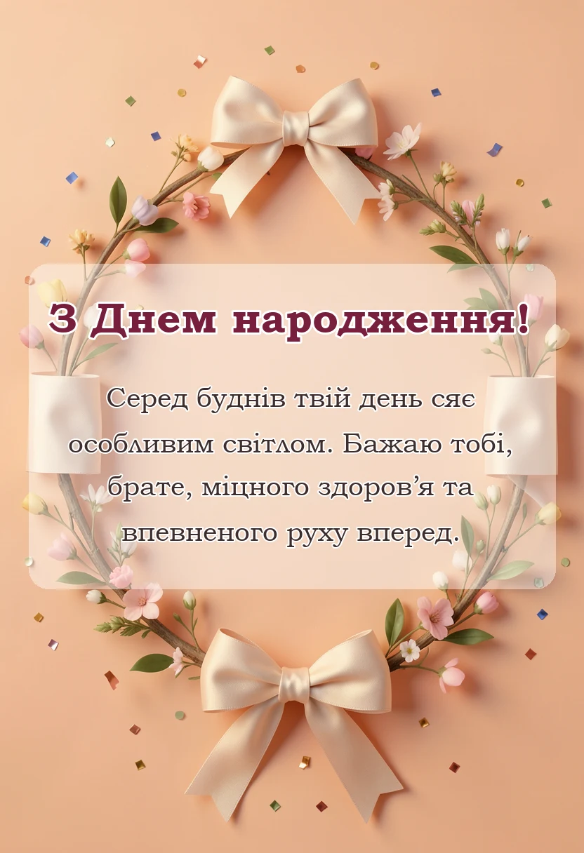 красива листівка: привітання з днем народження двоюрідному брату