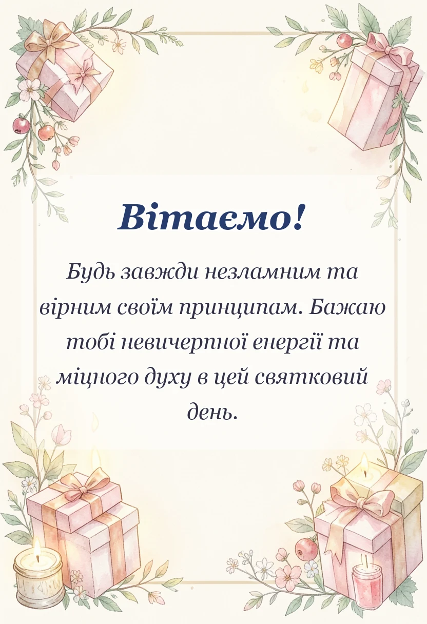 красива листівка: привітання з днем козацтва