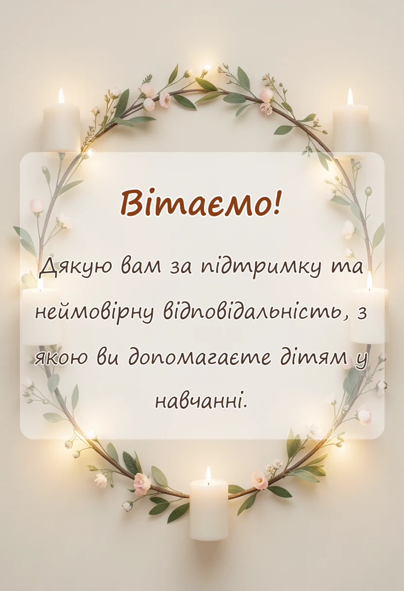 вітальна листівка - слова подяки батькам від вчителя