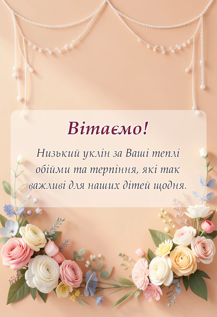 красива листівка: слова подяки вихователці