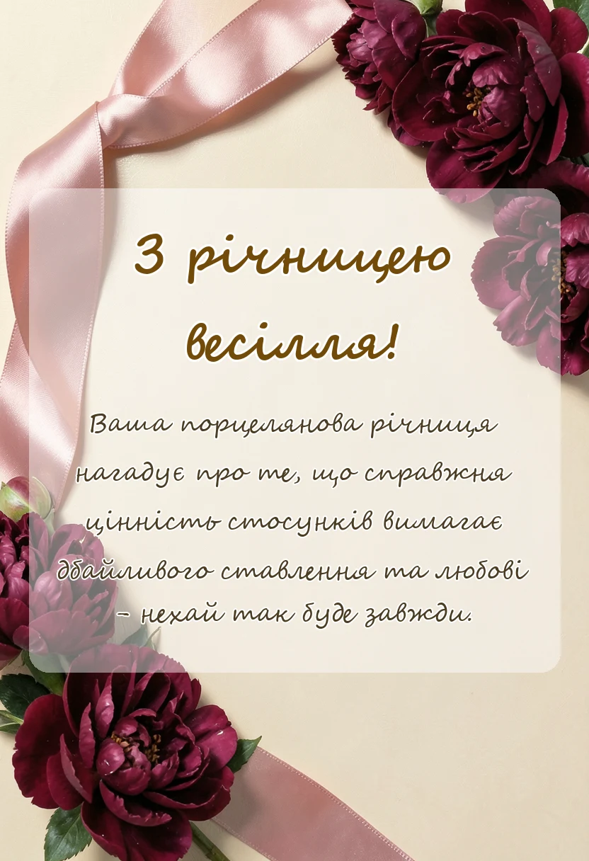 вітальна листівка - картинки з порцеляновою річницею весілля