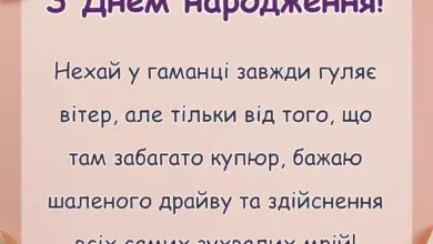 вітальна листівка - привітання з днем народження своїми словами прикольні