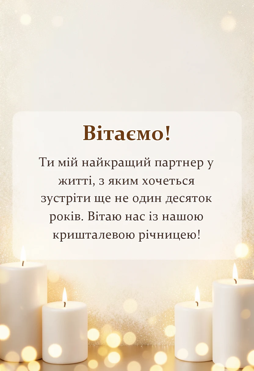 унікальна листівка - картинки чоловіку на кришталеве весілля