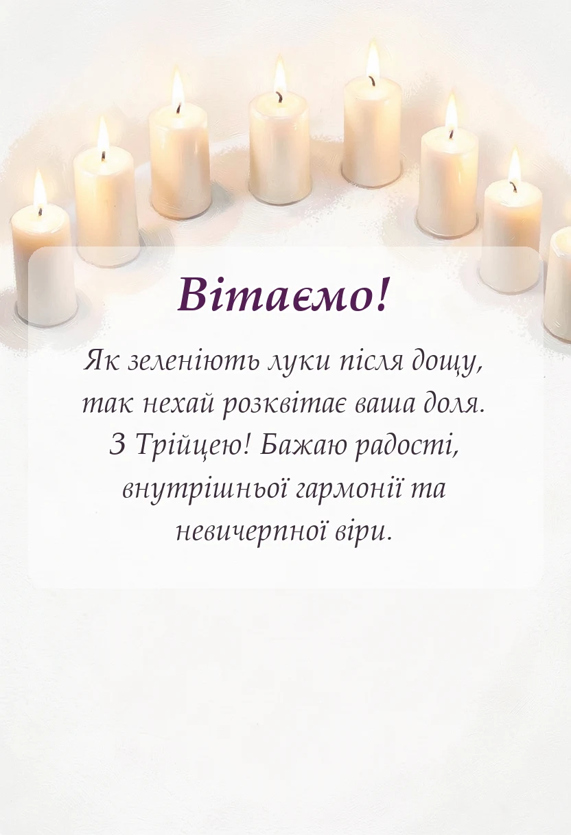 вітальна листівка - листівки привітання з трійцею