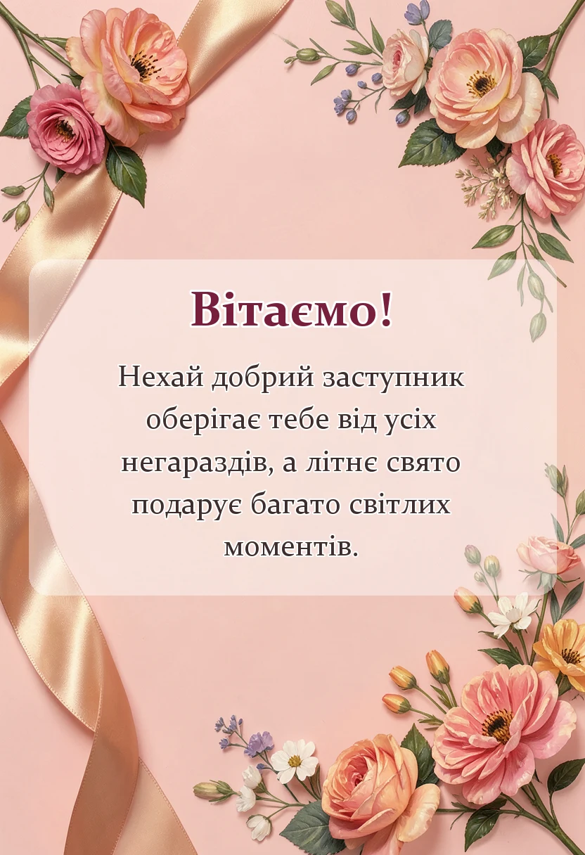 вітальна листівка - привітання з днем святого миколая чудотворця літнього