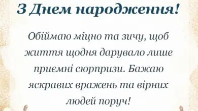 красива листівка: привітання до дня народження