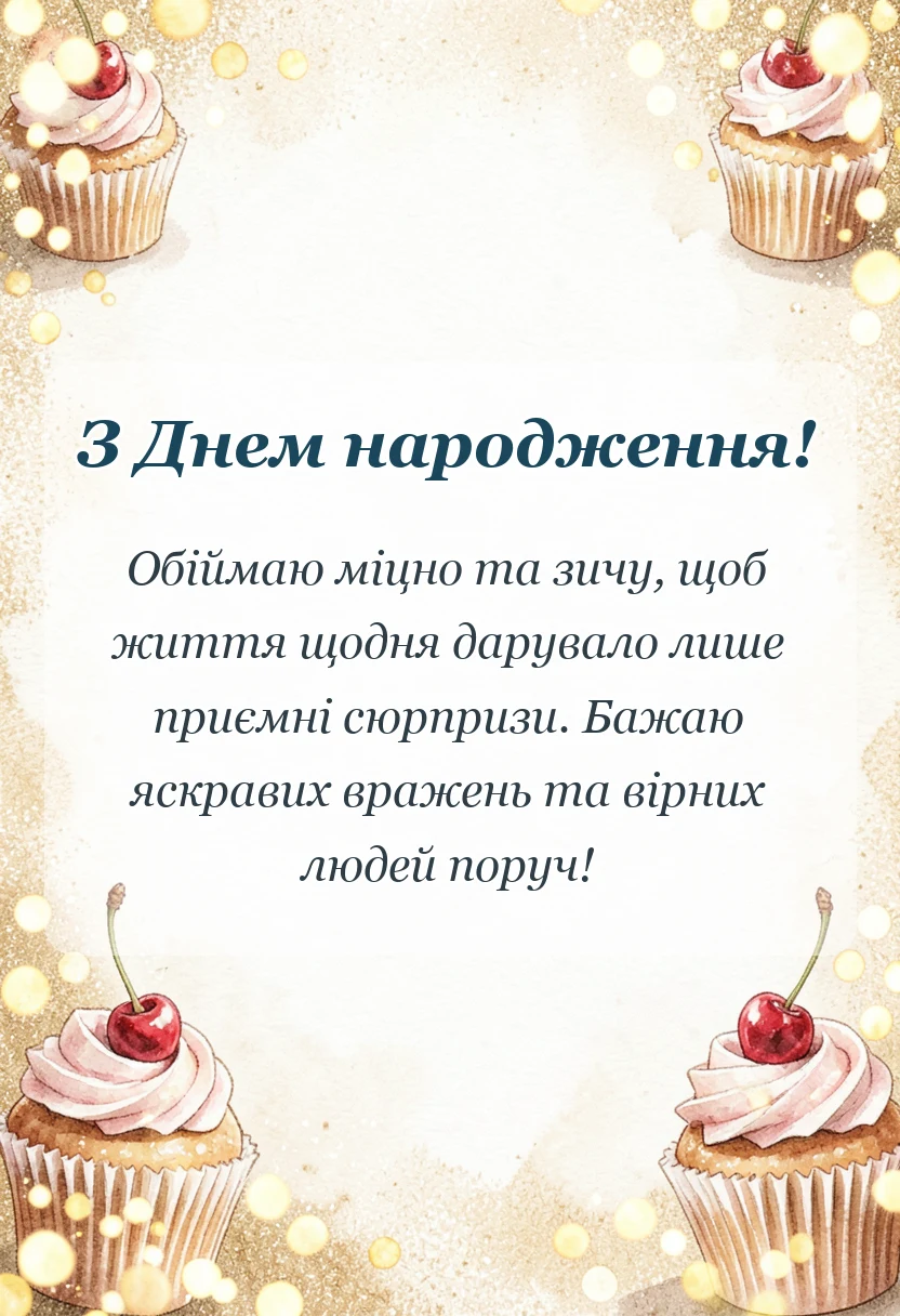 красива листівка: привітання до дня народження