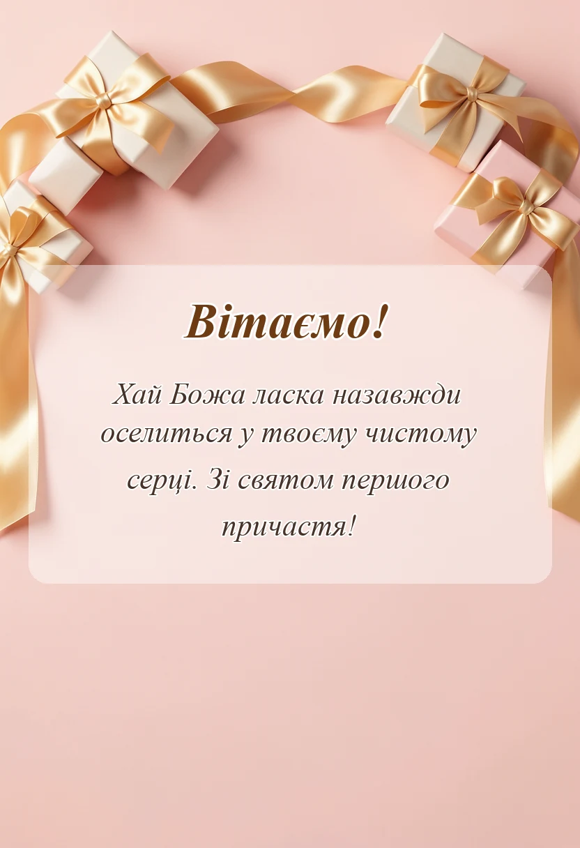 листівка з побажанням - що бажають на перше причастя