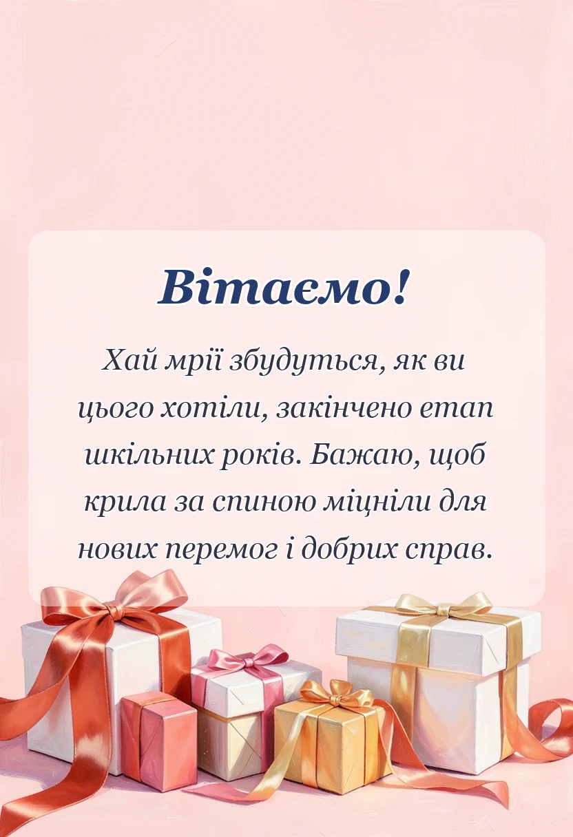 святкова картинка: привітання з закінченням школи у віршах