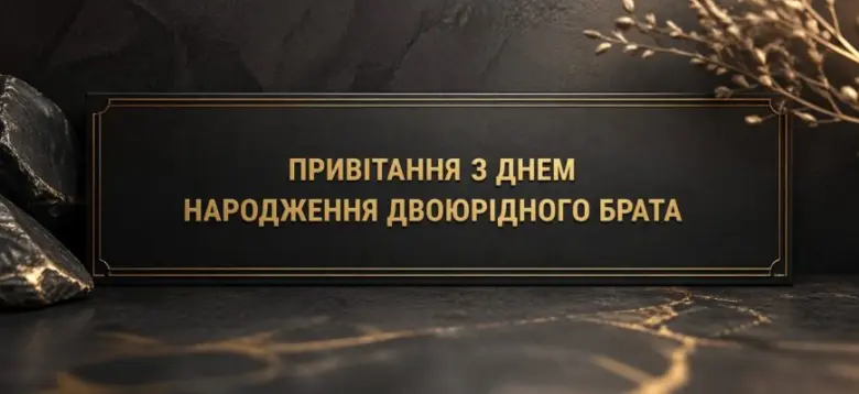Чорна дошка з привітанням двоюрідному брату на день народження.