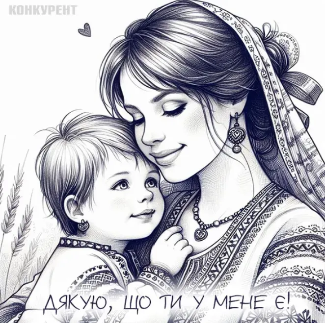 Мама з дитиною в українському одязі - вдячність за існування!